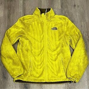 Small The North Face Retro Pile Lime Green Tennis Ball Sherpa Soft Full Zip Coat